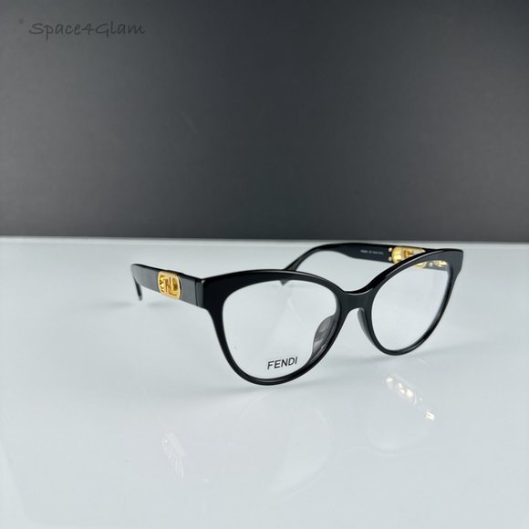 NEW Fendi FE50026I 001 Black Demo Cat Eye Women Eyeglasses FE 50026I